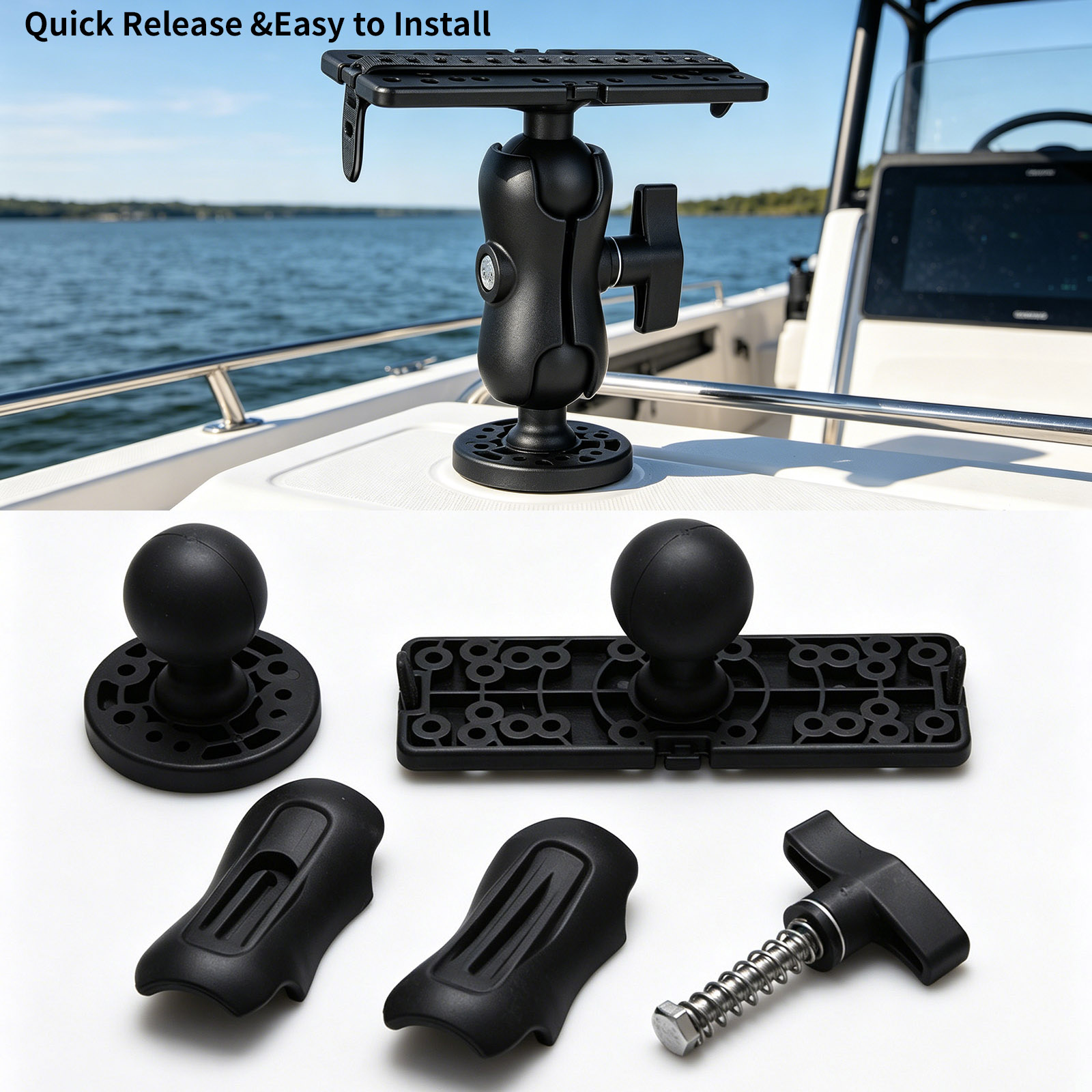 Fish Finder Mount - 360 ° Регулируемое крепление для эхолота